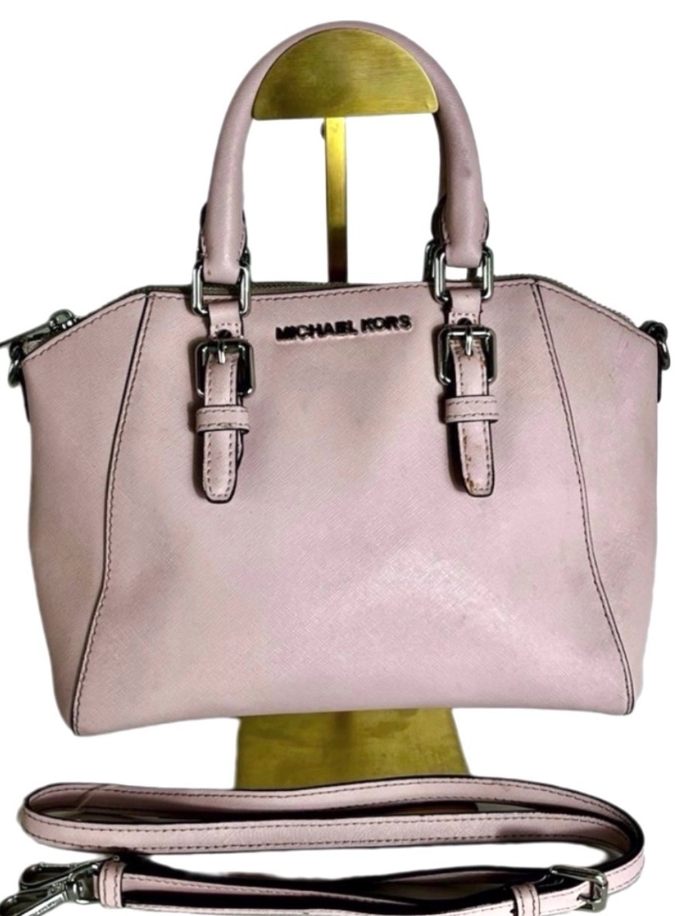 Michael Kors Ciera Medium Satchel Crossbody Bag Pink Sophisticated Quiet Luxury